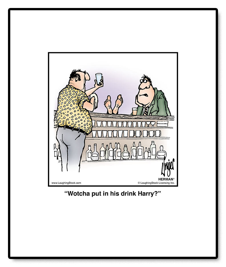 Wotcha put in his drink Harry?