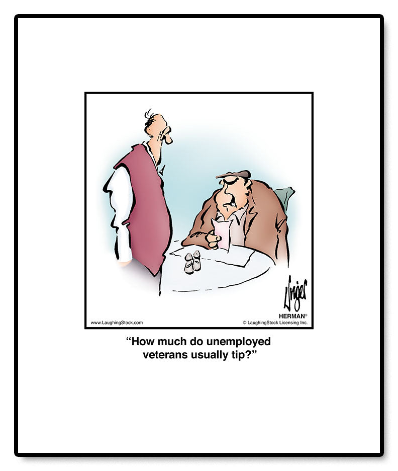 How much do unemployed veterans usually tip?