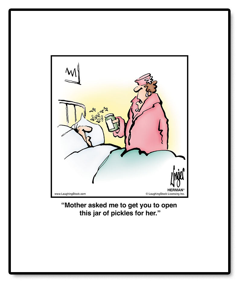 Mother asked me to get you to open this jar of pickles for her.