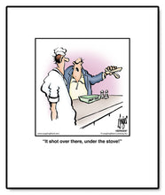 Load image into Gallery viewer, It shot over there, under the stove!