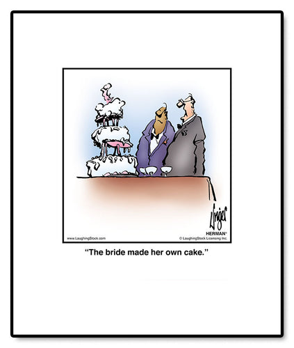 The bride made her own cake.