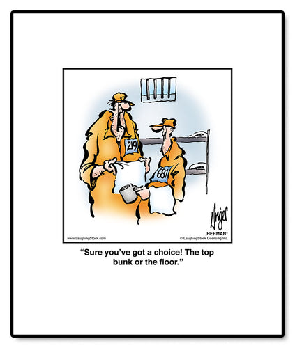 Sure you’ve got a choice! The top bunk or the floor.