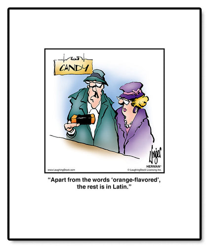 Apart from the words ‘orange-flavored’, the rest is in Latin.