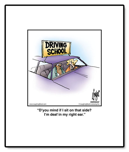 D’you mind if I sit on that side? I’m deaf in my right ear.