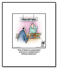 Load image into Gallery viewer, One of these is a prescription and one is a receipt from a Chinese restaurant.