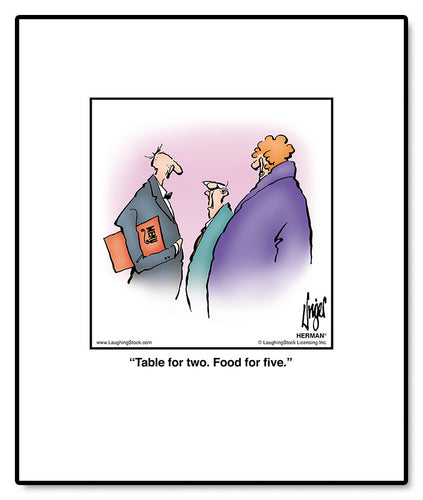 Table for two. Food for five.