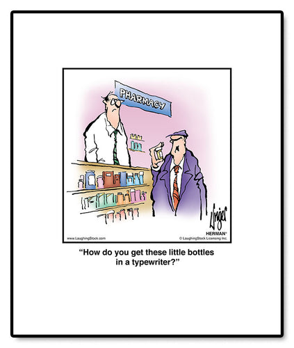 How do you get these little bottles in a typewriter?