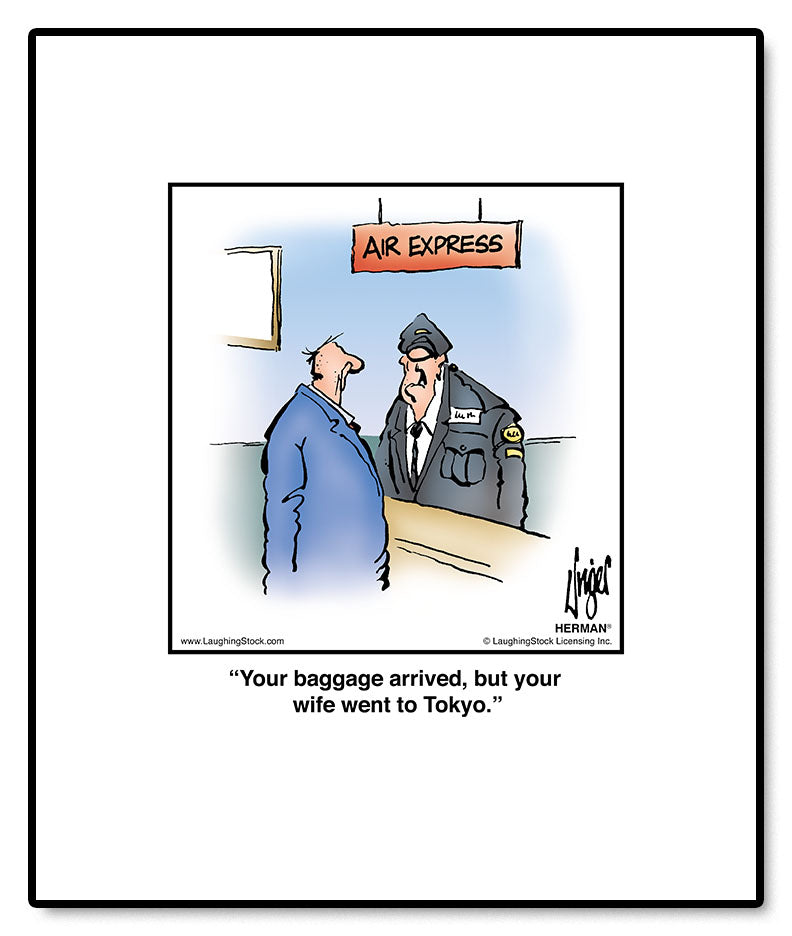 Your baggage arrived, but your wife went to Tokyo.