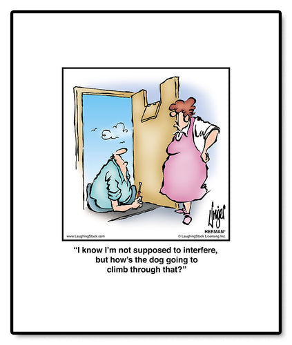 I know I’m not supposed to interfere, but how’s the dog going to climb through that?