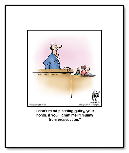 I don’t mind pleading guilty, your honor, if you’ll grant me immunity from prosecution.