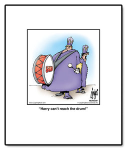 Harry can’t reach the drum!