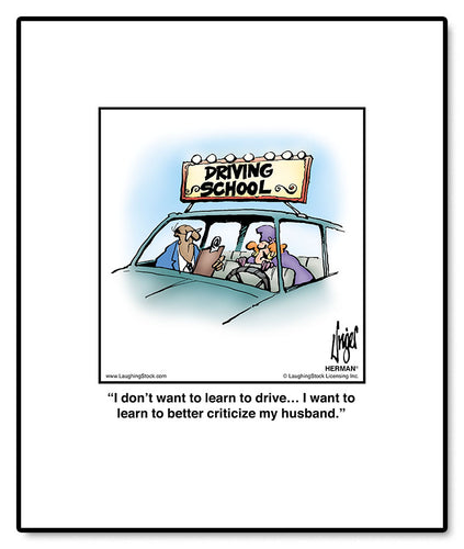 I don’t want to learn to drive… I want to learn to better criticize my husband.
