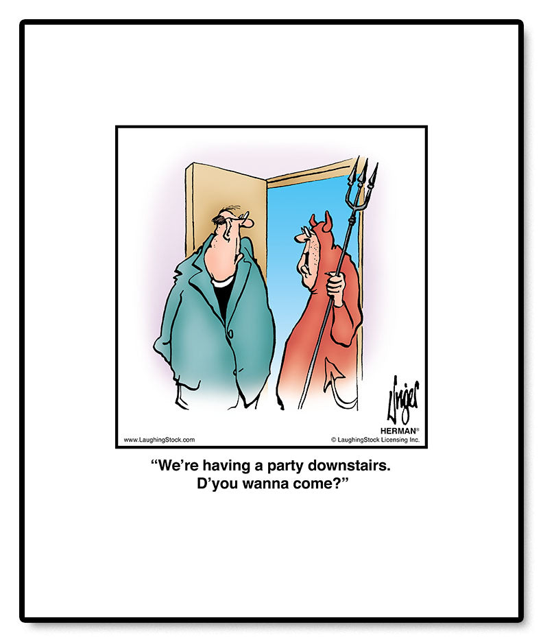 We’re having a party downstairs. D’you wanna come?