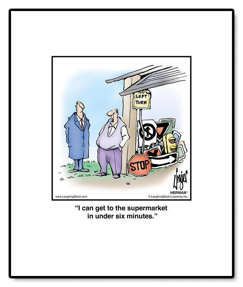 I can get to the supermarket in under six minutes.