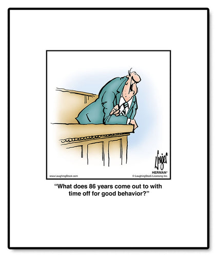 What does 86 years come out to with time off for good behavior?