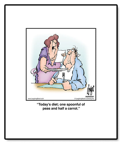 Today’s diet; one spoonful of peas and half a carrot.