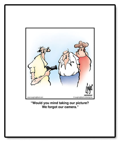 Would you mind taking our picture? We forgot our camera.