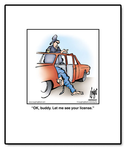 OK, buddy. Let me see your license.