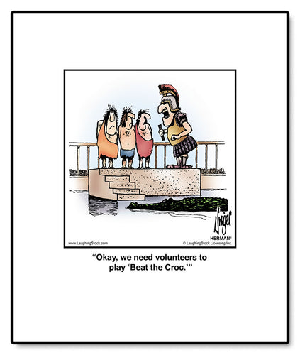 Okay, we need volunteers to play ‘Beat the Croc.’