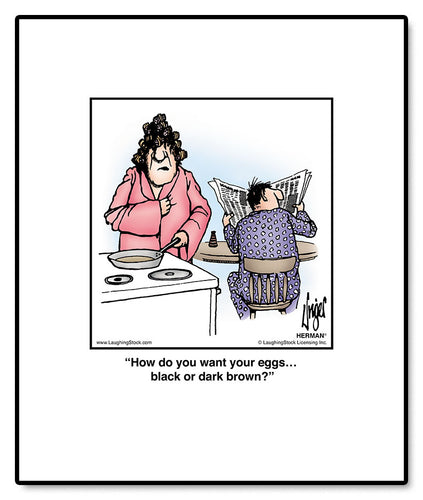 How do you want your eggs… black or dark brown?